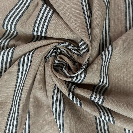 Grand Canyon - Honey & Black  - Yarn Dyed Linen Blend