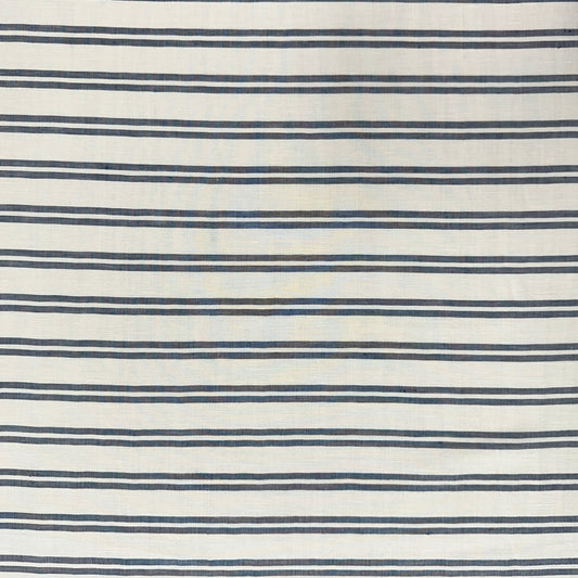 Stripes - White & Navy  - Yarn Dyed Linen Blend