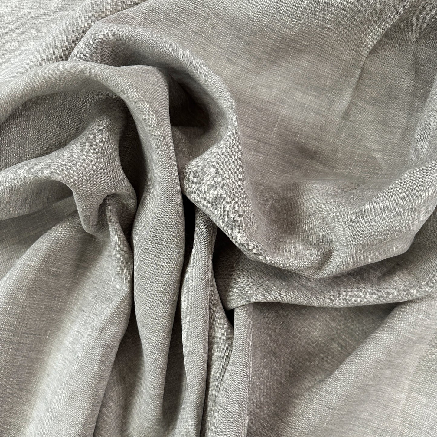 19" Remnant - Heathered Grey - Yarn Dyed Linen Fabric - Film Studio Deadstock