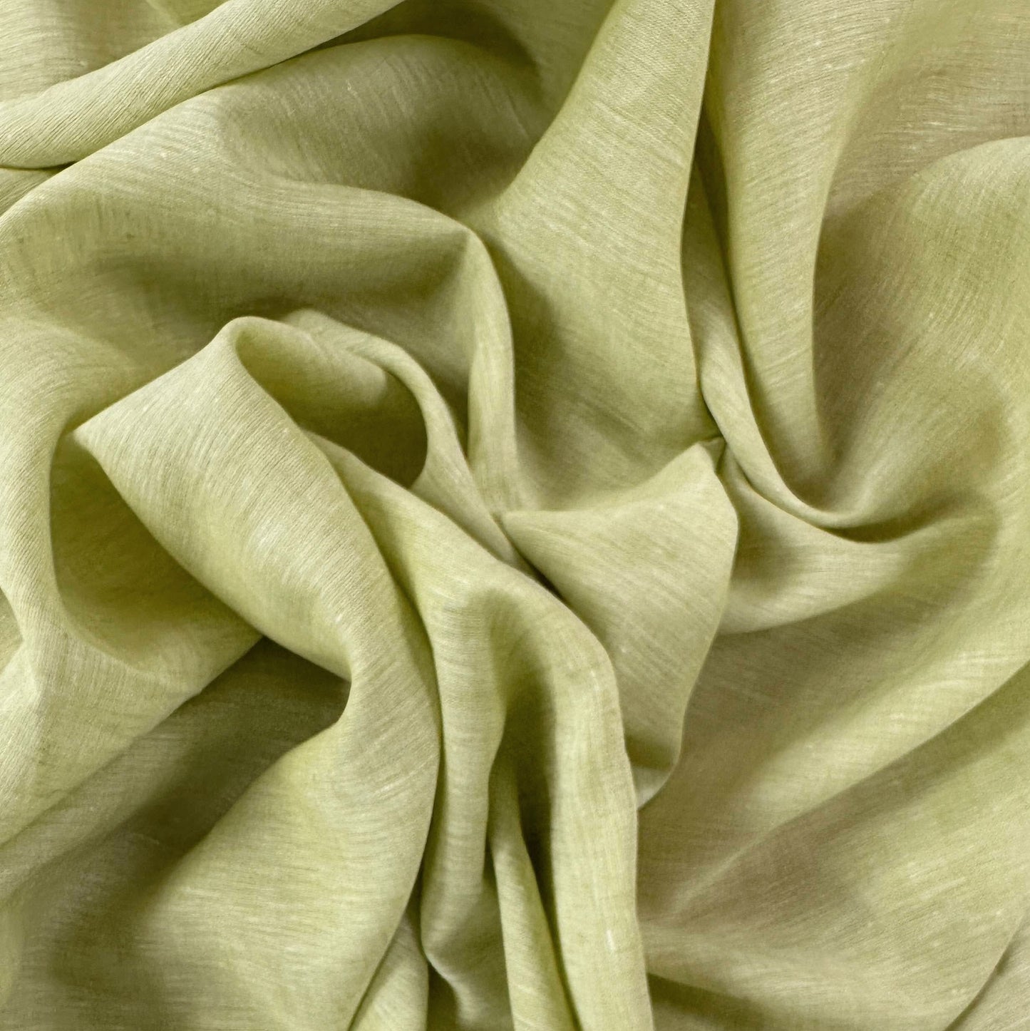 Pale Heathered Pastel Green - Yarn Dyed Linen / Cotton Fabric - Film Studio Deadstock