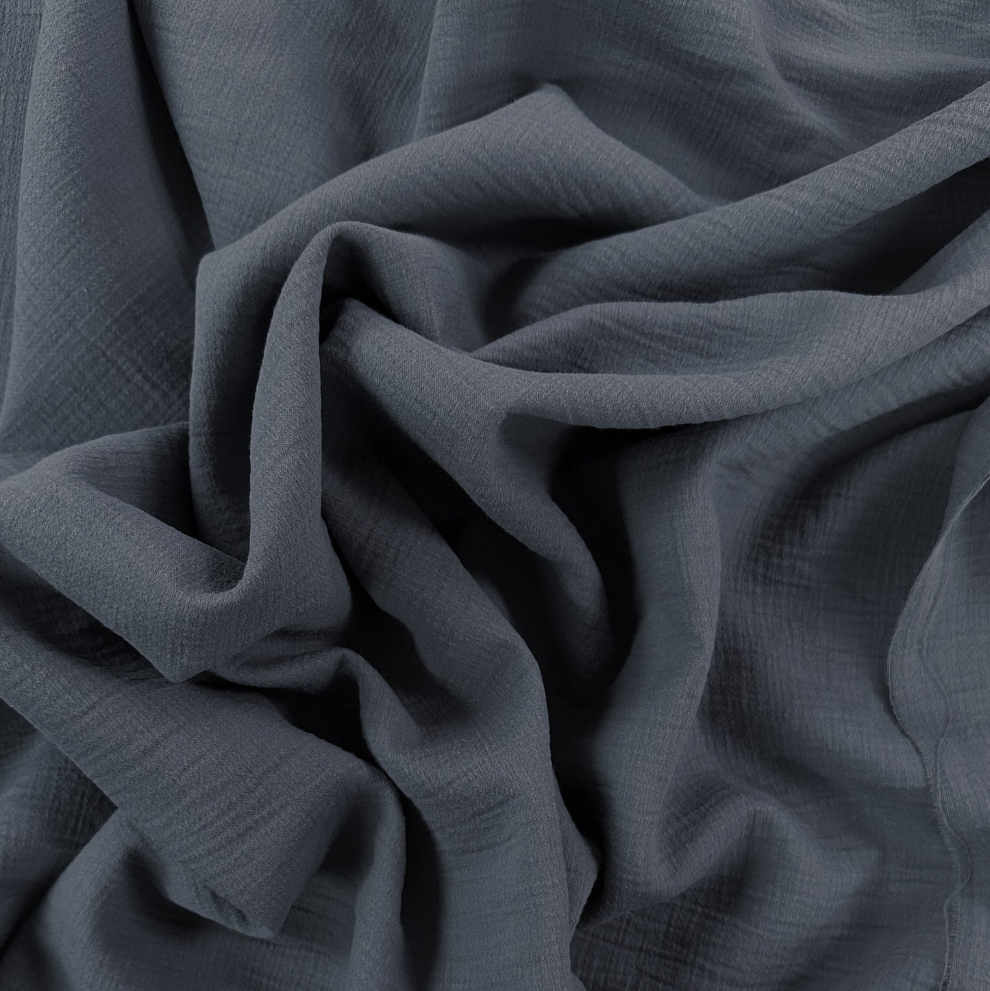 Woven Cotton Waffle - Darkest Denim Blue - Local Deadstock