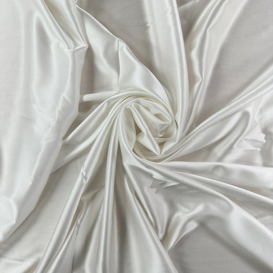 Stretch Mulberry Silk Charmeuse - Ivory - 19mm