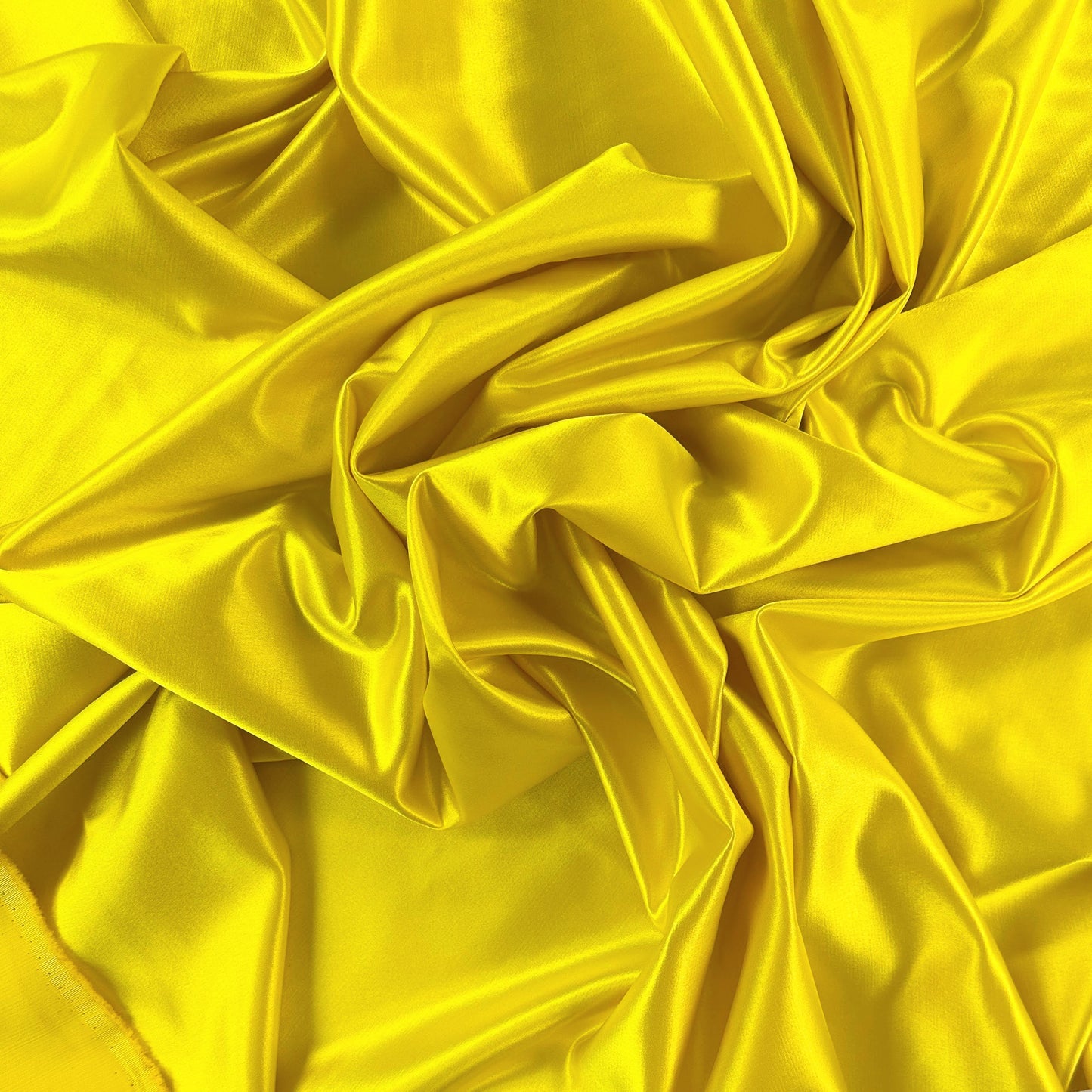 Lemon Yellow - Silk & Wool Crepe Satin - Designer Deadstock