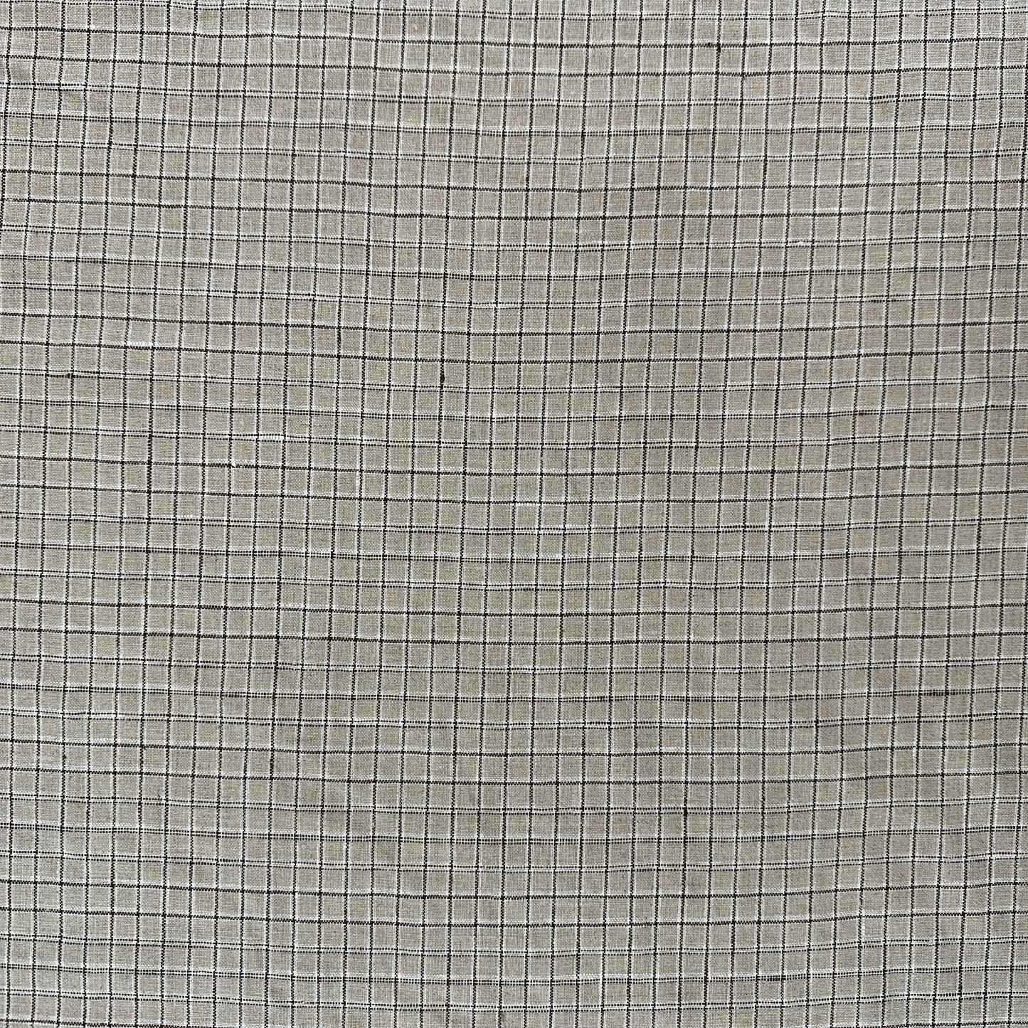 Yarn Dyed Beige Check - Cotton / Linen - Film Studio Deadstock
