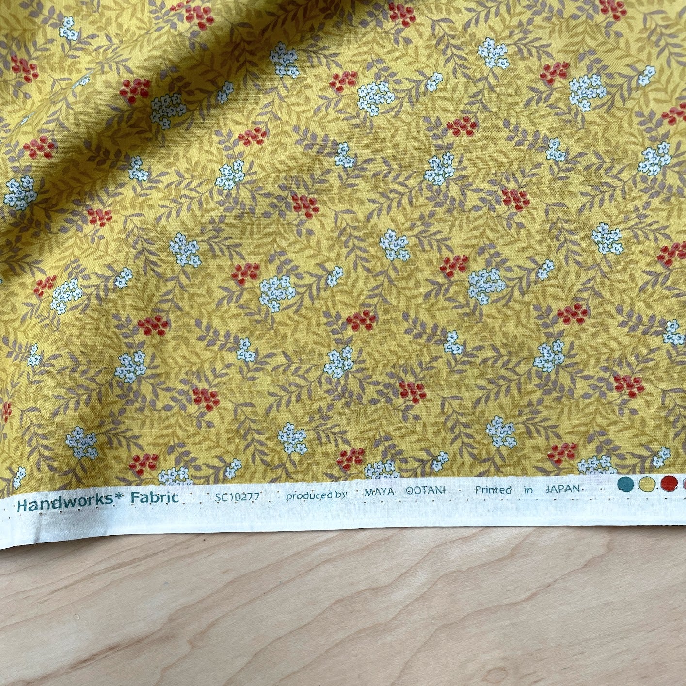 La Ciel - Branches - Mustard - Maya Ootani - Fine Japanese Cotton Lawn