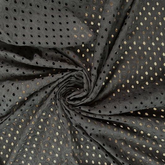 Alice - Black - Cotton Eyelet Embroidery