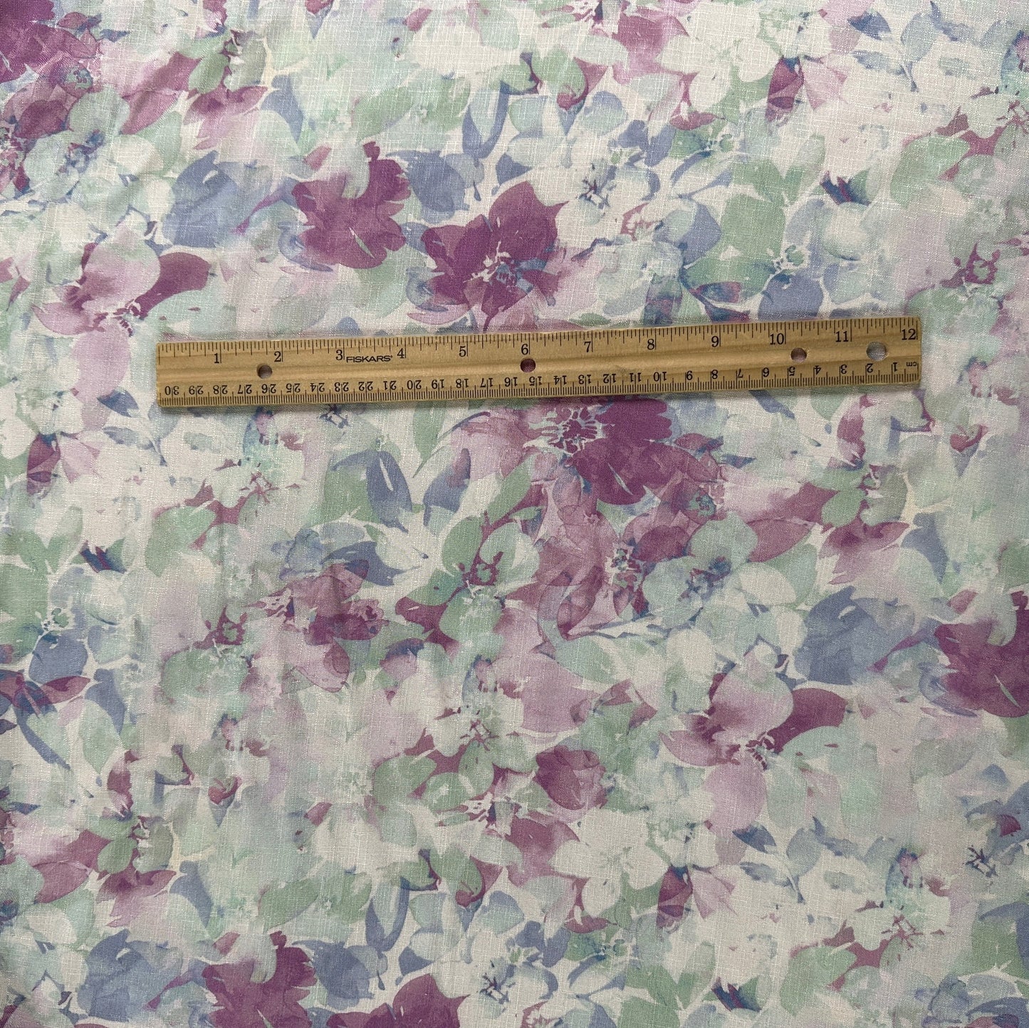 Purple & Blue Floral - Viscose Rayon Slub