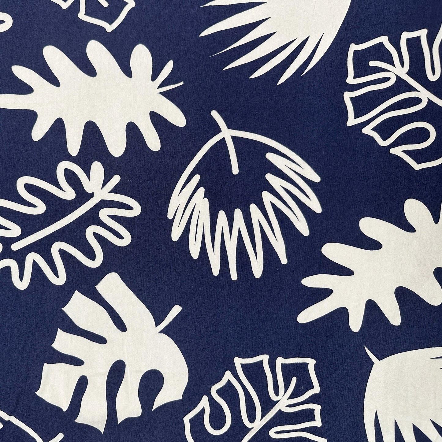 Navy Picasso Print - Rayon Poplin