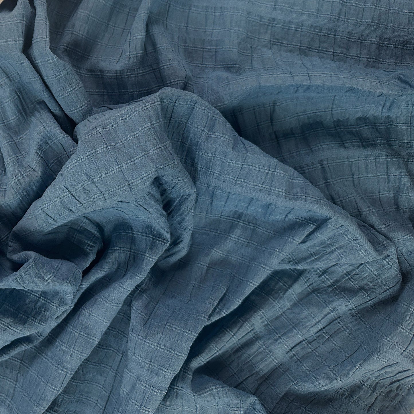 Carefree Ruched Crinkle Cotton - Lake