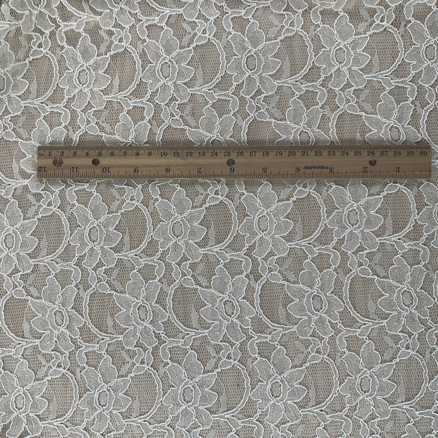 Corded Floral Lace - Nylon Cotton - Ivory