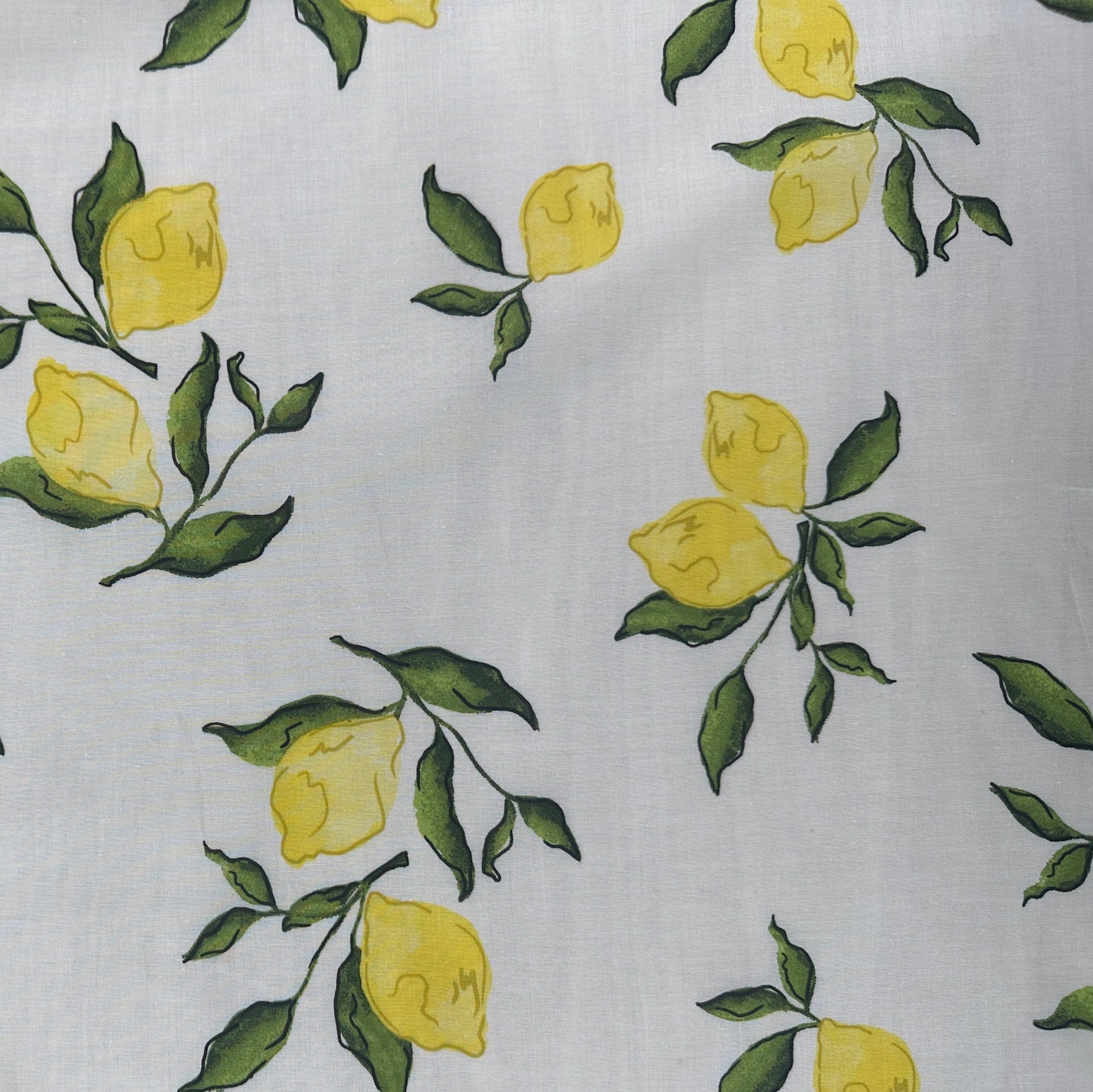 Lemons - White - Cotton Voile
