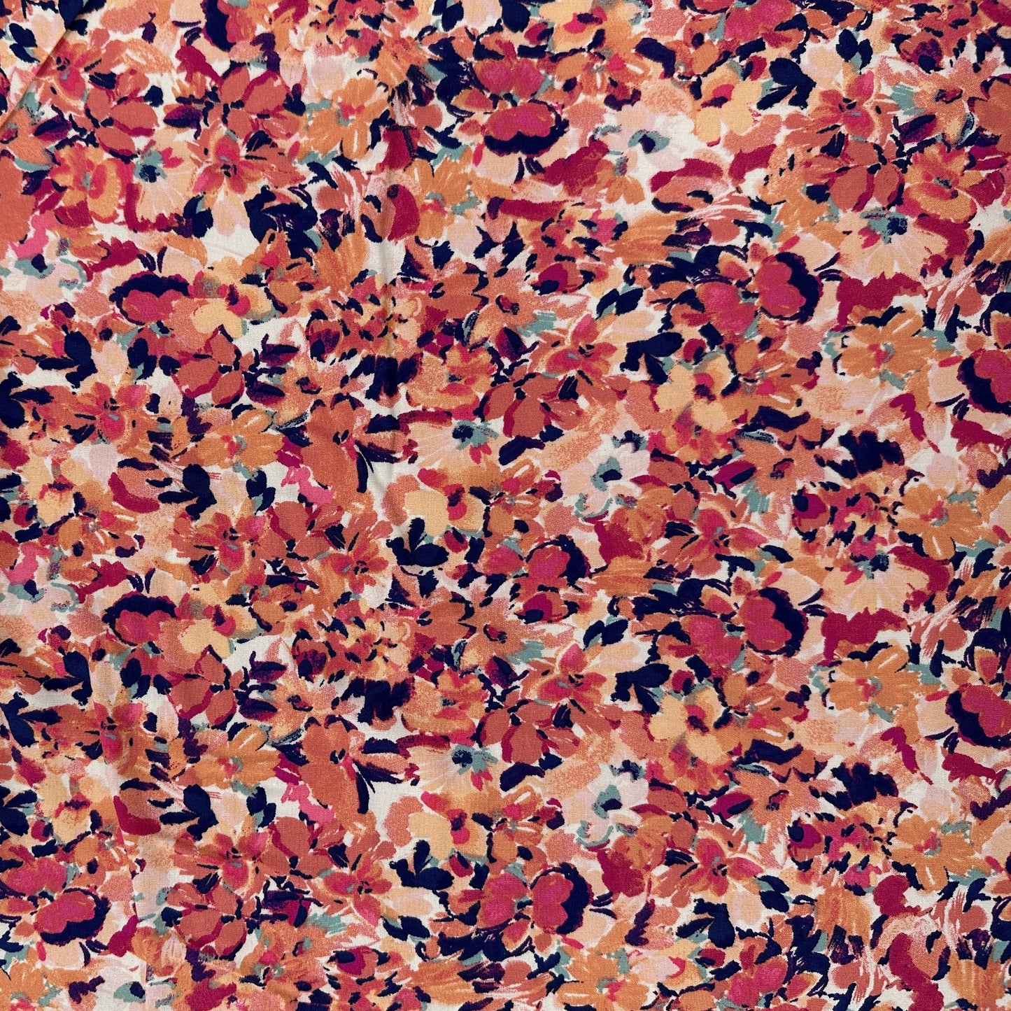 Coral Floral - Rayon Challis