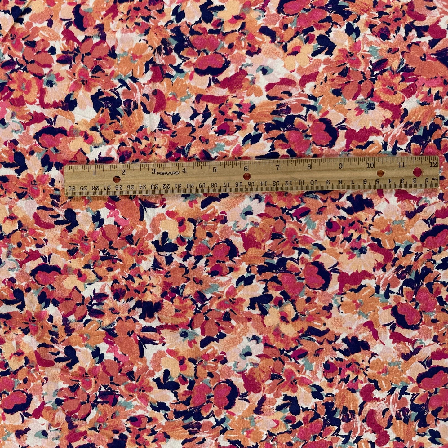 Coral Floral - Rayon Challis