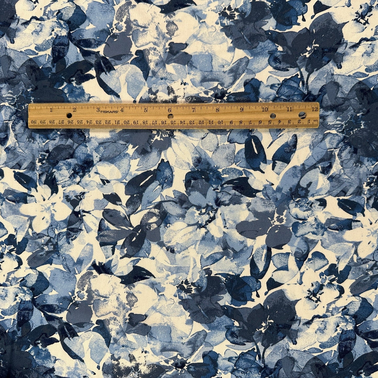 Blue & White Floral - Rayon Challis