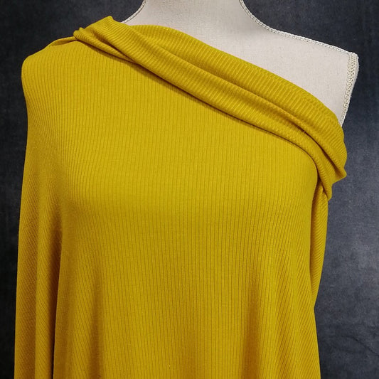 Modal Rib Knit - Dark Mustard