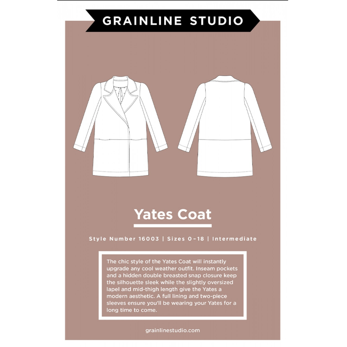Yates - Grainline Studio - Sizes 0 - 14
