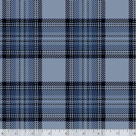 21" Remnant - Yarn Dyed Soft Focus Flannel - Blue