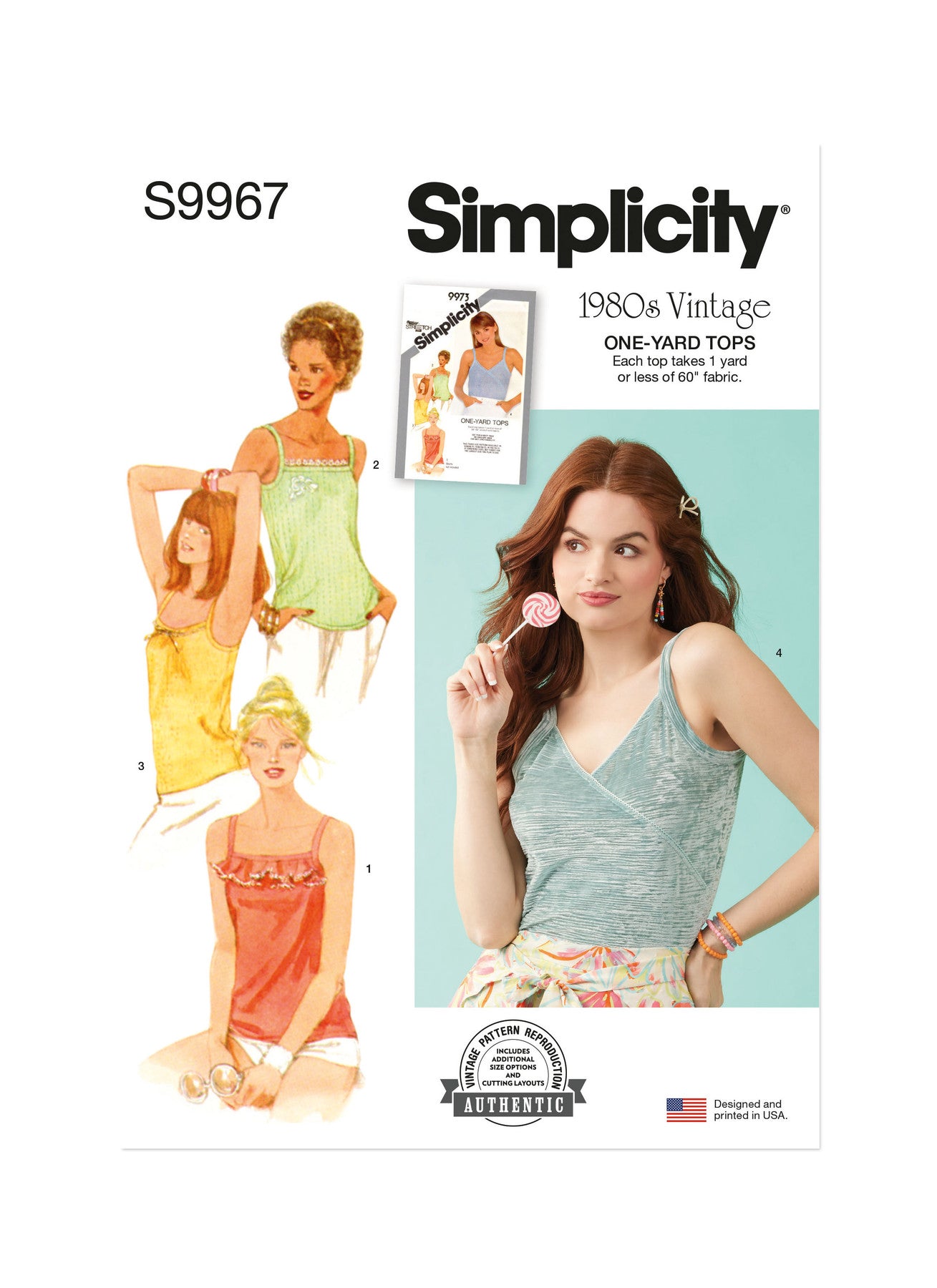 Simplicity - S9967 1980s Misses' Pullover Knit Tops