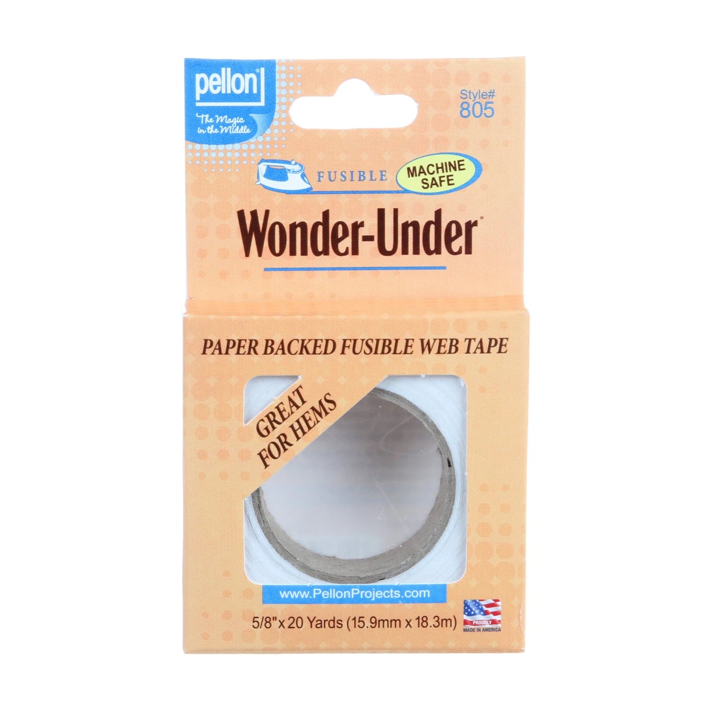 Pellon Wonder Web Fusible Paper Backed 5/8in X 20yd