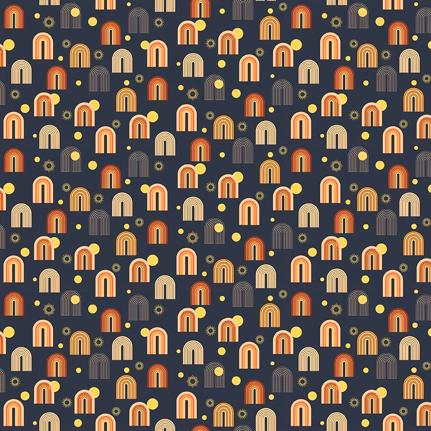 Midnight Rainbows - Cotton Fabric