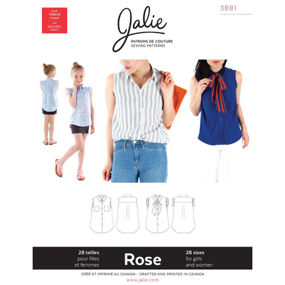 Jalie - 3881 - ROSE Sleeveless Button-Down Shirt