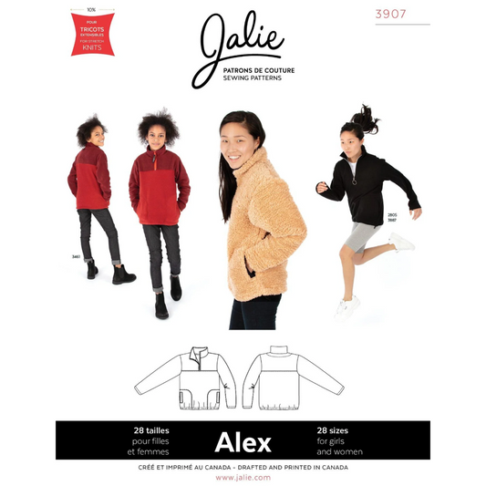Jalie - 3907 - ALEX Half-Zip Pullover