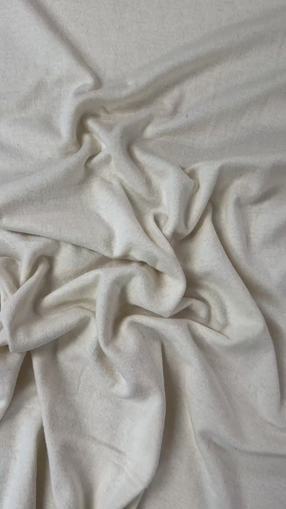 Lightweight Hemp Organic Cotton Jersey - Natural / Undyed Ivory