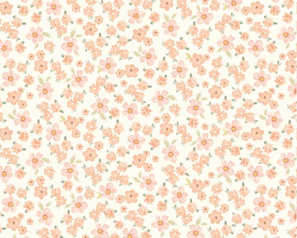 10" Remnant - Tossed Florals - Cotton Fabric