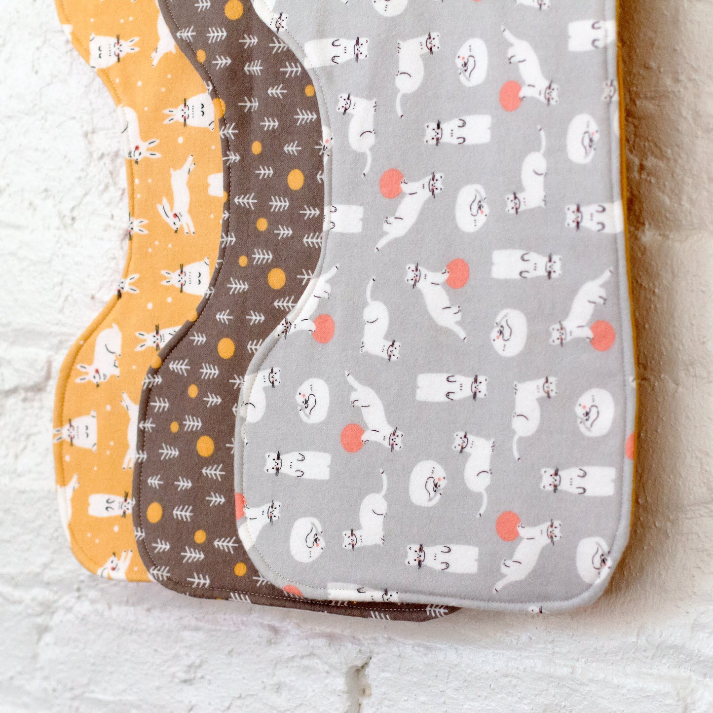 27" Remnant - Stoats - Winter Forest - Grey - Organic Cotton Flannel