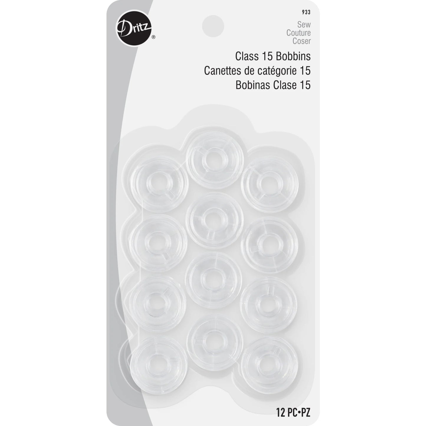 Dritz Plastic Bobbins 12 pieces - Class 15