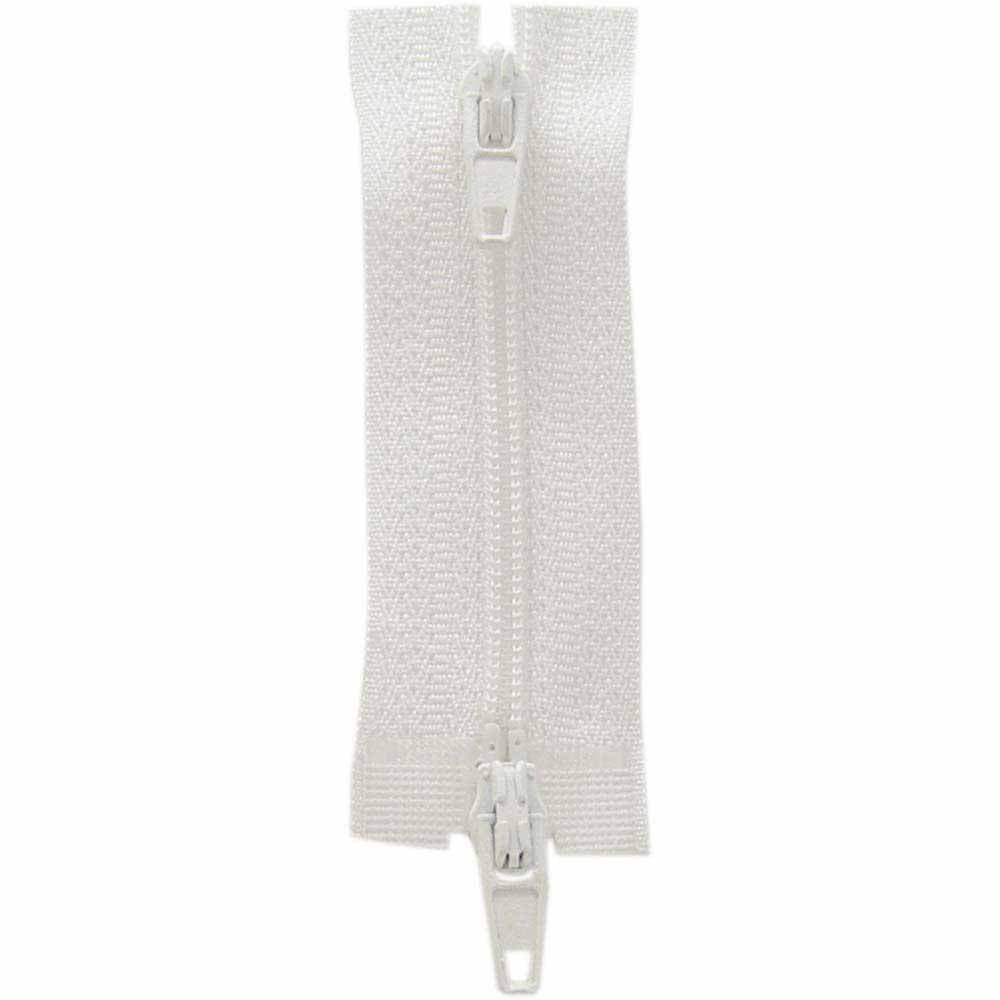 Two Way Separating Zipper - Lightweight Nylon Coil 60cm (24″) - Off White - Riverside Fabrics