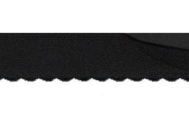 3/4" (19mm) Pre-Folded Scalloped Matte Black Elastic