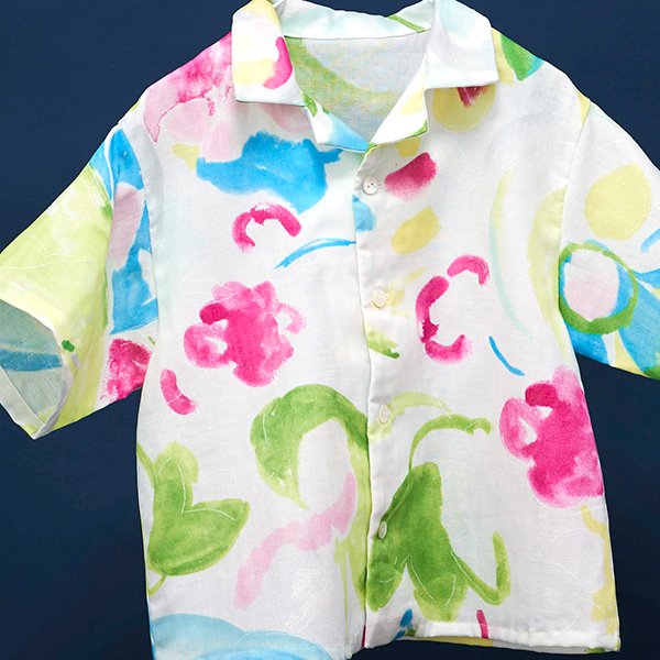 nani IRO - As it is - A - White and Pink - Double Gauze Fabric