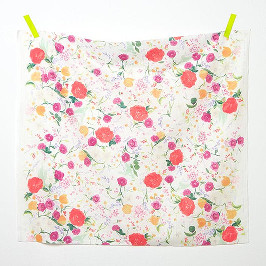 nani IRO - Rakuen - A - White and Pink - Double Gauze Fabric