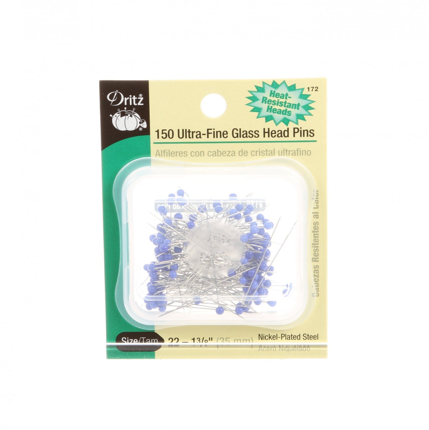 Ultra-Fine Heat Resistant Glass Head Pins - Silk Pins - Dritz - 150 count