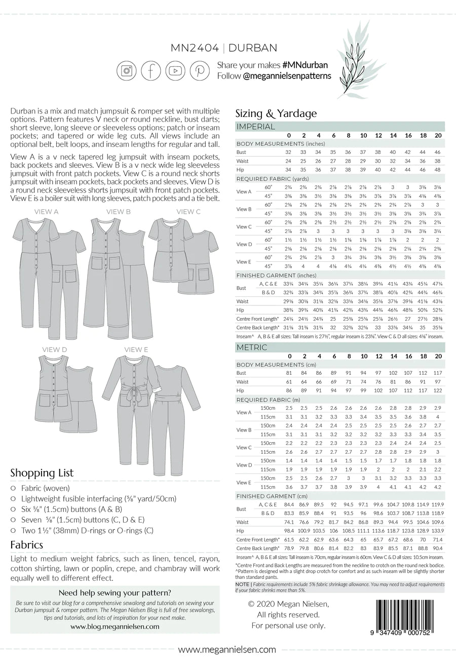 Durban Jumpsuit & Romper Pattern