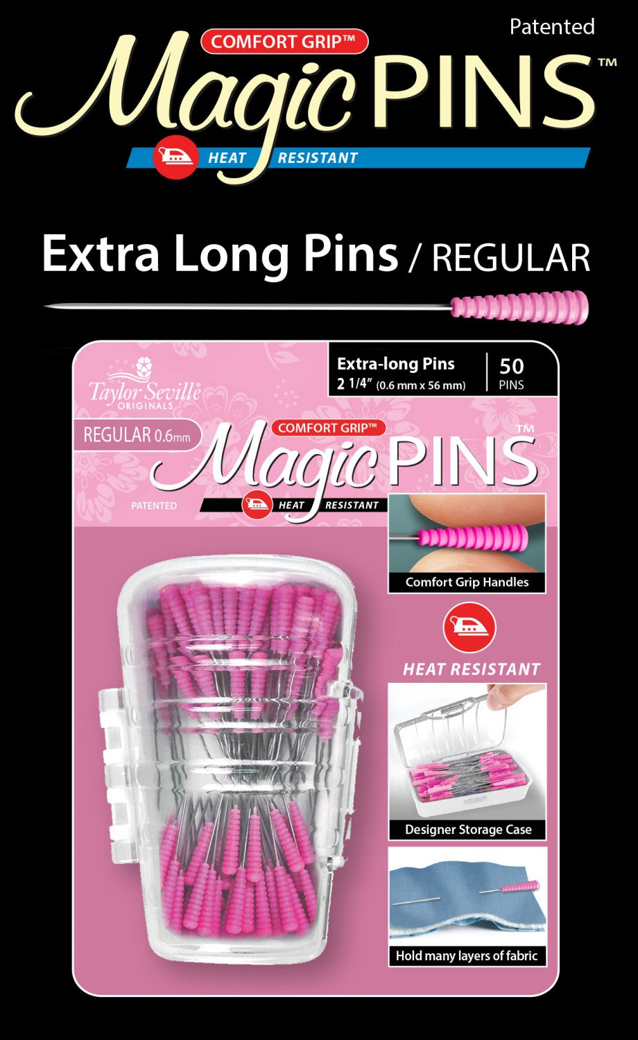 Magic Pins Extra Long Regular - 58mm (2 1⁄4″) - 50 Count