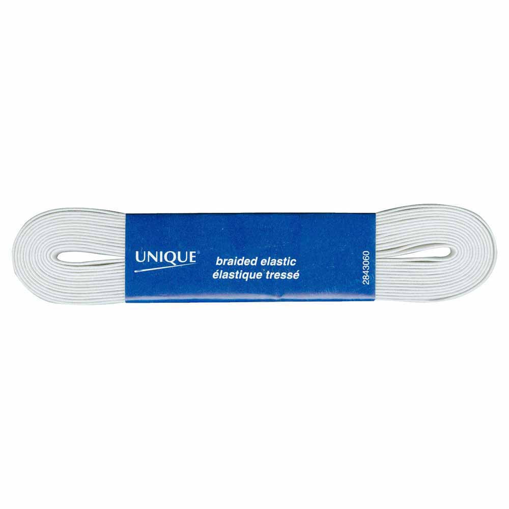 6mm Braided Elastic White 3.4 Meter Hank