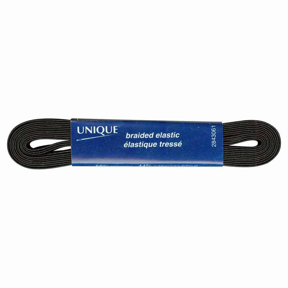 6mm Braided Elastic Black x 2.7 Meter Hank