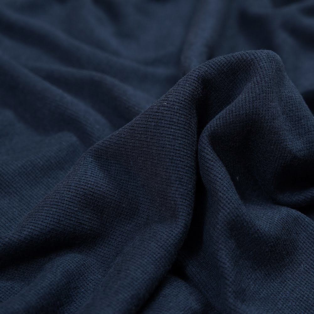 Bamboo Cotton Rib 2x2 - Marine Navy