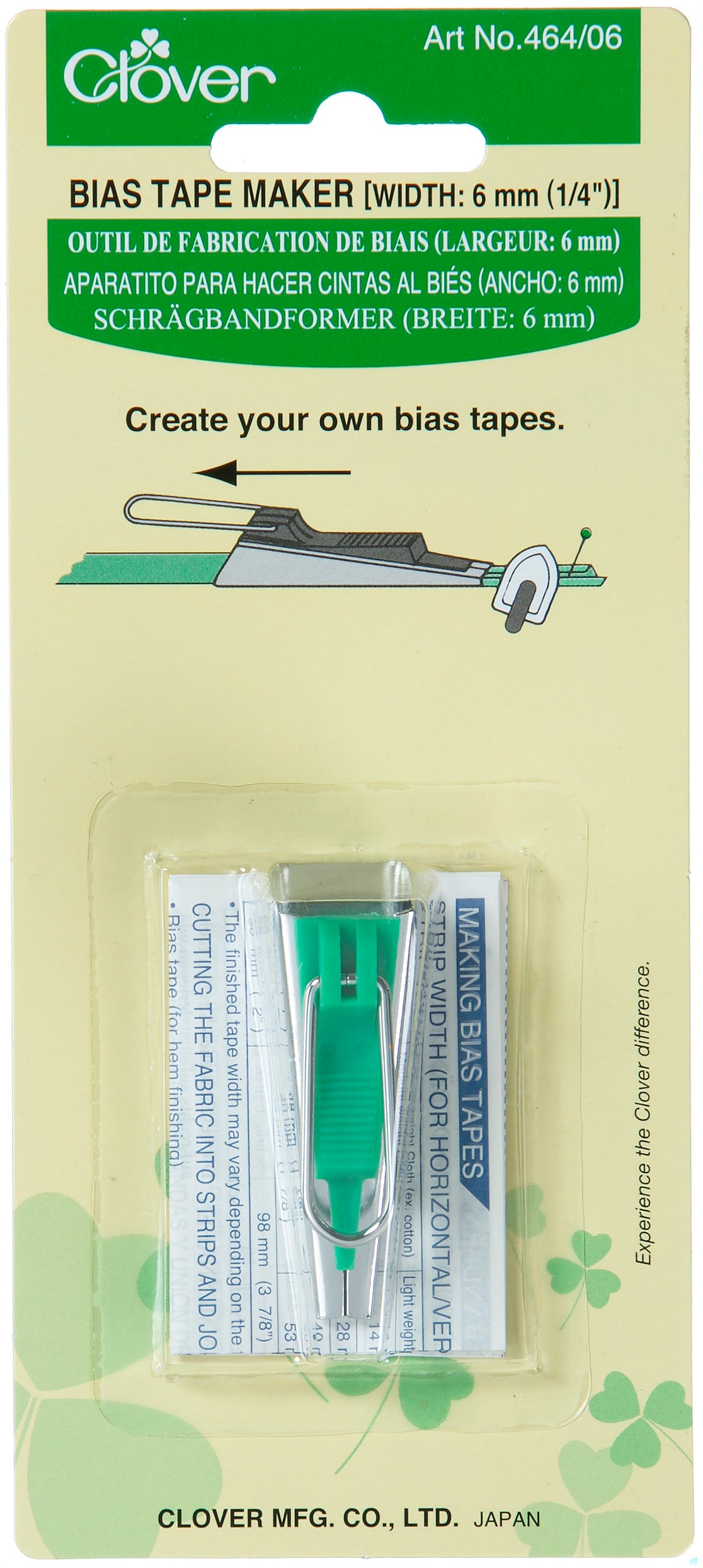 Clover Bias Tape Maker 1/4" (6mm) Bias Tape Maker