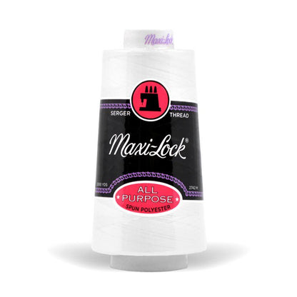 Maxi-lock All Purpose Polyester 50wt Serger Thread - 3000 yards each - White