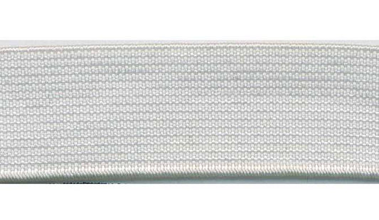 1.5" (38mm) Woven Elastic - White