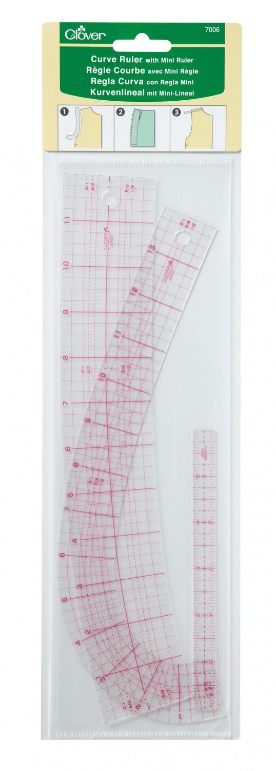 Clover - Curve Ruler Set - French Curve, Hip Curve, and Mini Ruler