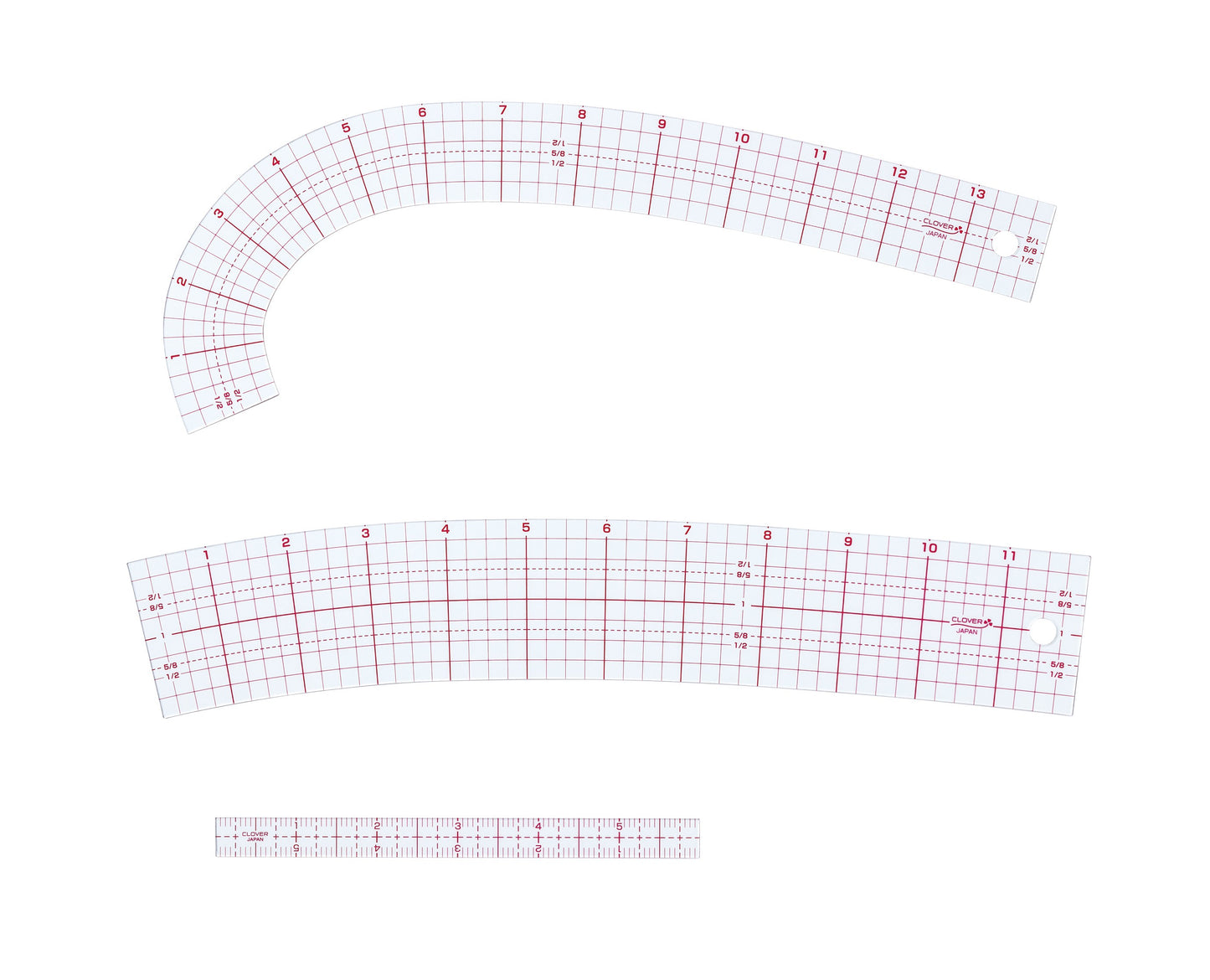 Clover - Curve Ruler Set - French Curve, Hip Curve, and Mini Ruler