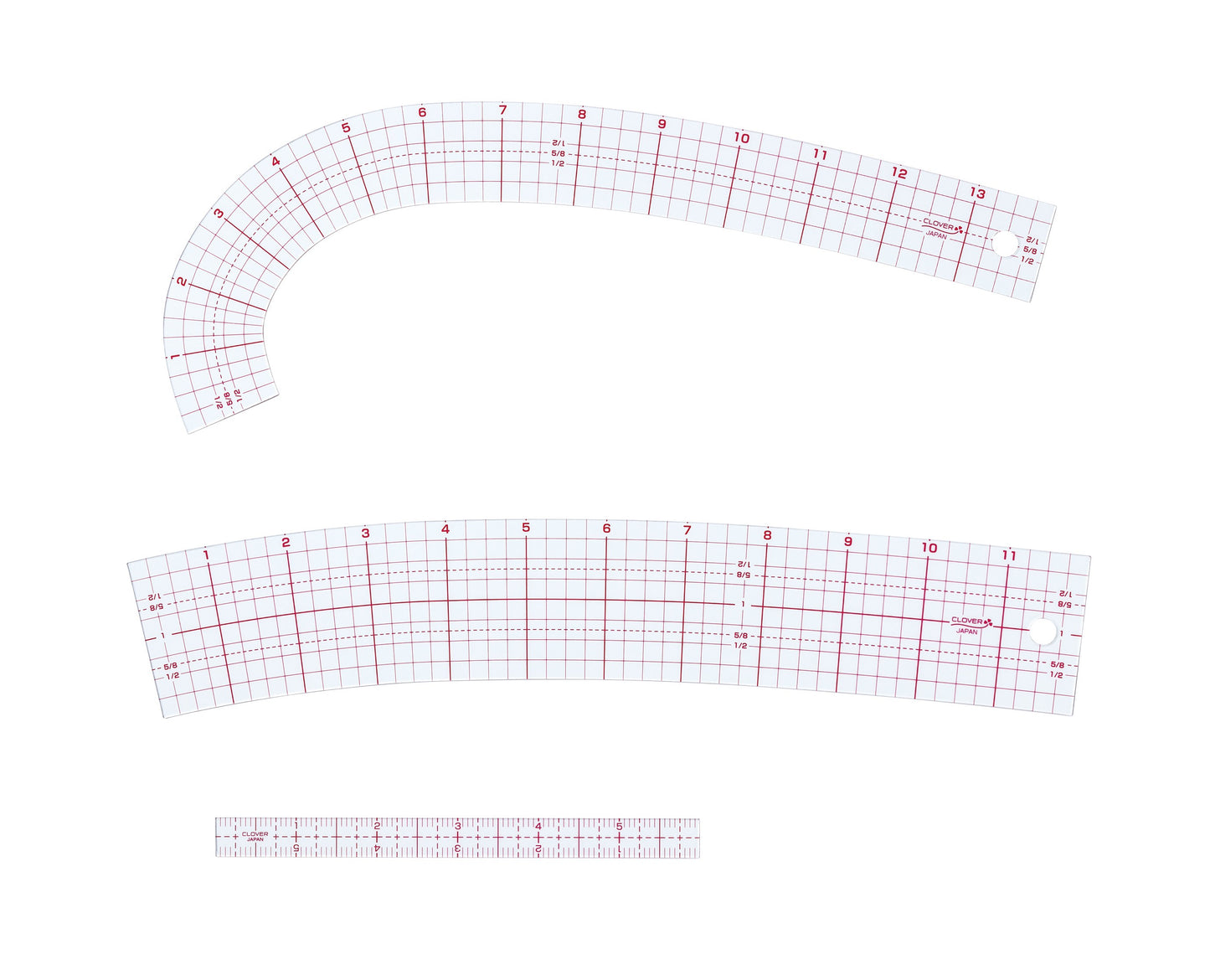 Clover - Curve Ruler Set - French Curve,  Hip Curve, and Mini Ruler