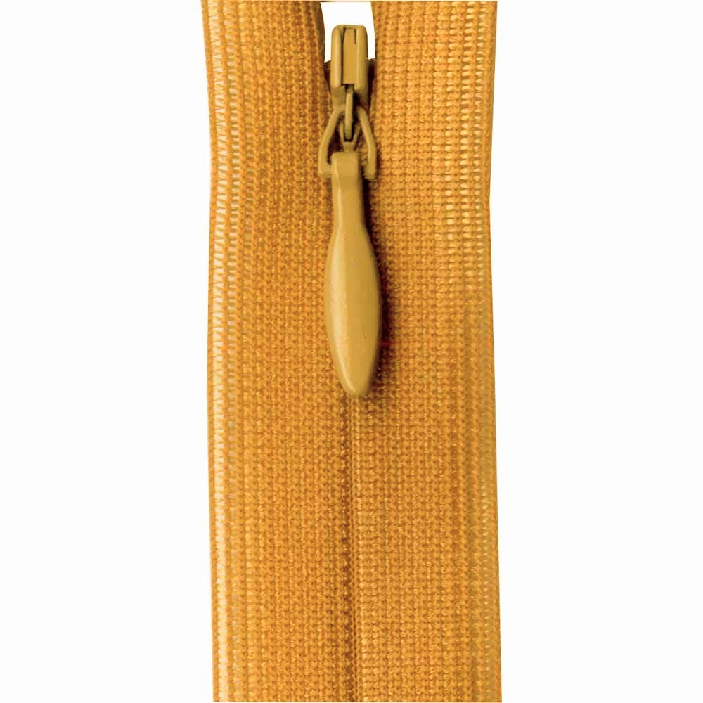 Invisible Closed End Zipper 60cm 24 Gold Mustard