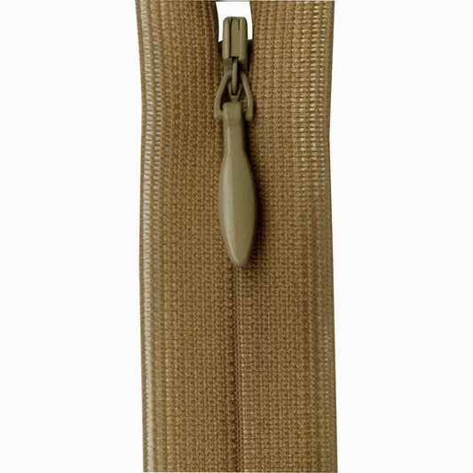 Invisible Closed End Zipper 23cm (9″) - Taupe Brown