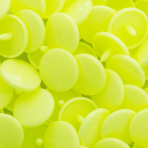 KamSnaps Plastic Snaps Size 20 - B36 Neon Yellow - Glossy - Package of 20 Sets