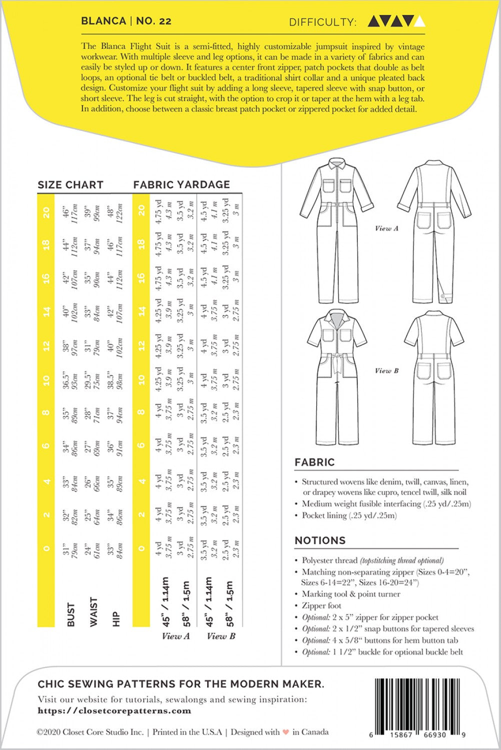 Blanca Flight Suit - By Closet Core Patterns